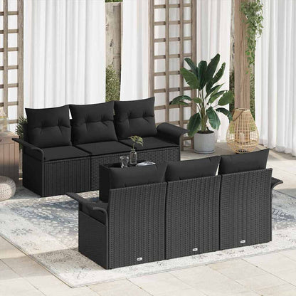Tuinbankenset Met Kussen 7 Pcs En Crème Poly Rattan