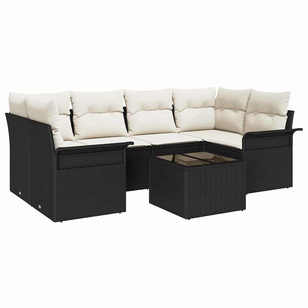 Tuin Sofa Set 7 Pcs En Crème 55 X 55 X 37 Cm Poly Rattan