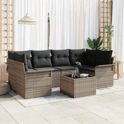 Tuin Sofa Set 7 Pcs 55 X 55 X 37 Cm Poly Rattan