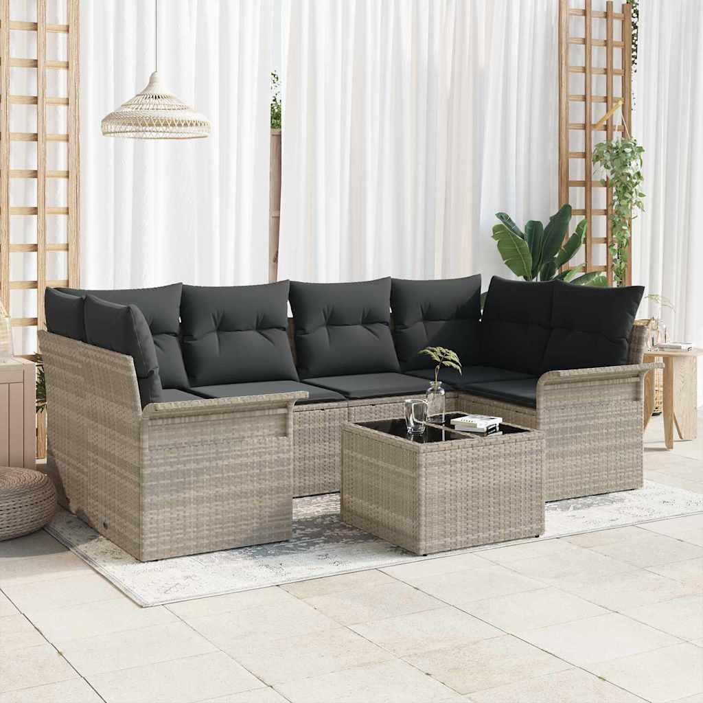 Tuin Sofa Set 7 Pcs En Crème 55 X 55 X 37 Cm Poly Rattan