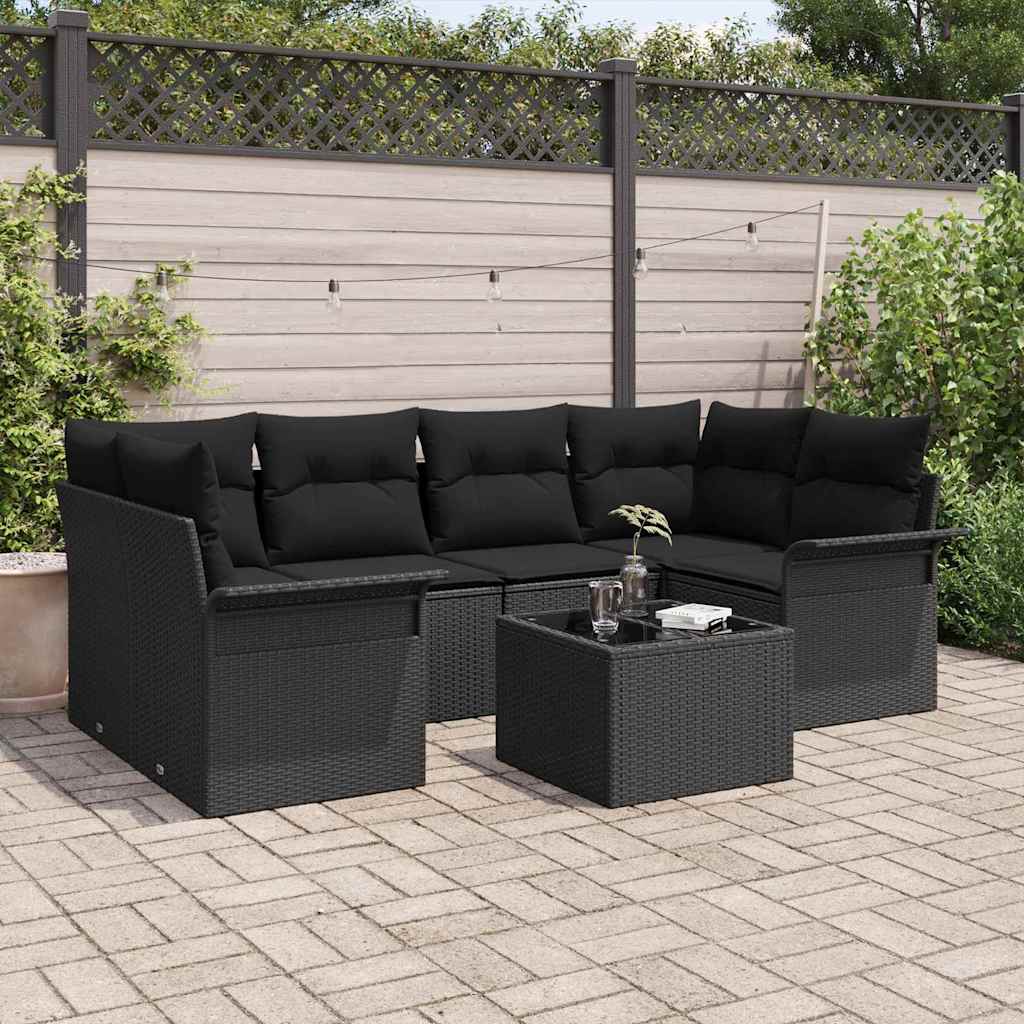 Tuin Sofa Set 7 Pcs En Crème 55 X 55 X 37 Cm Poly Rattan