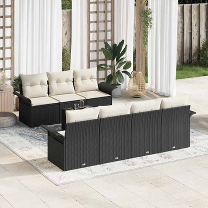 Tuinbankenset Met Kussen 8 Pcs En Crème Poly Rattan