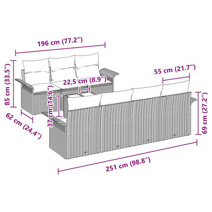 Tuinbankenset Met Kussen 8 Pcs En Crème Poly Rattan