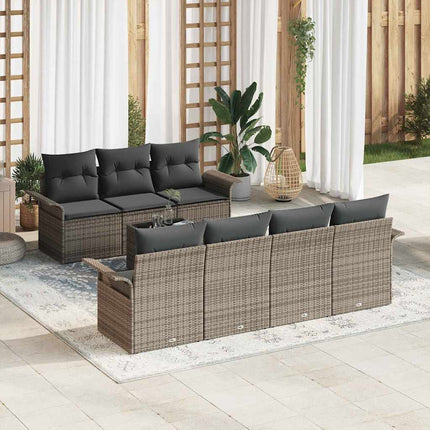 Tuinbankenset Met Kussen Met Opslag 8 Pcs Poly Rattan