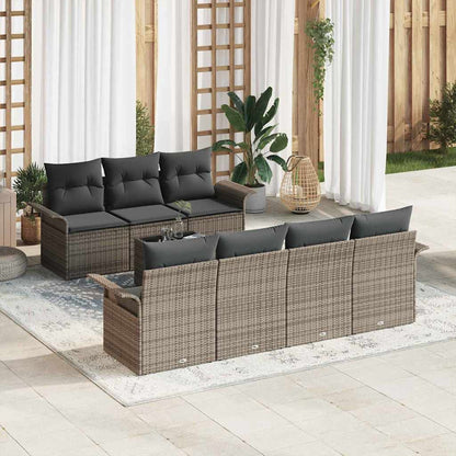 Tuinbankenset Met Kussen 8 Pcs En Crème Poly Rattan