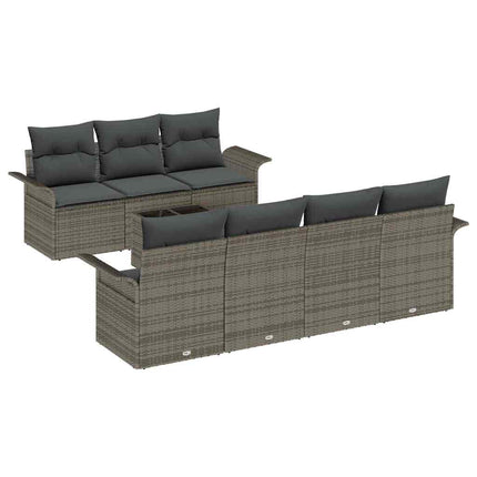 Tuinbankenset Met Kussen Met Opslag 8 Pcs Poly Rattan