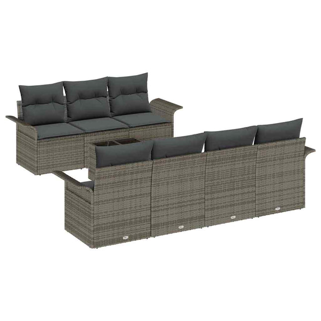 Tuinbankenset Met Kussen Met Opslag 8 Pcs Poly Rattan
