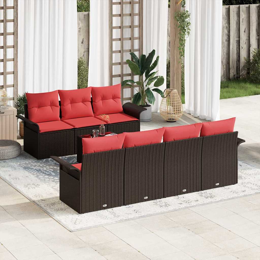 Tuin Sofa Set Met Kussen 8 Pcs Beige En Poly Rattan