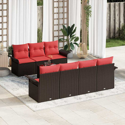 Tuin Sofa Set Met Kussen 8 Pcs Beige En Poly Rattan