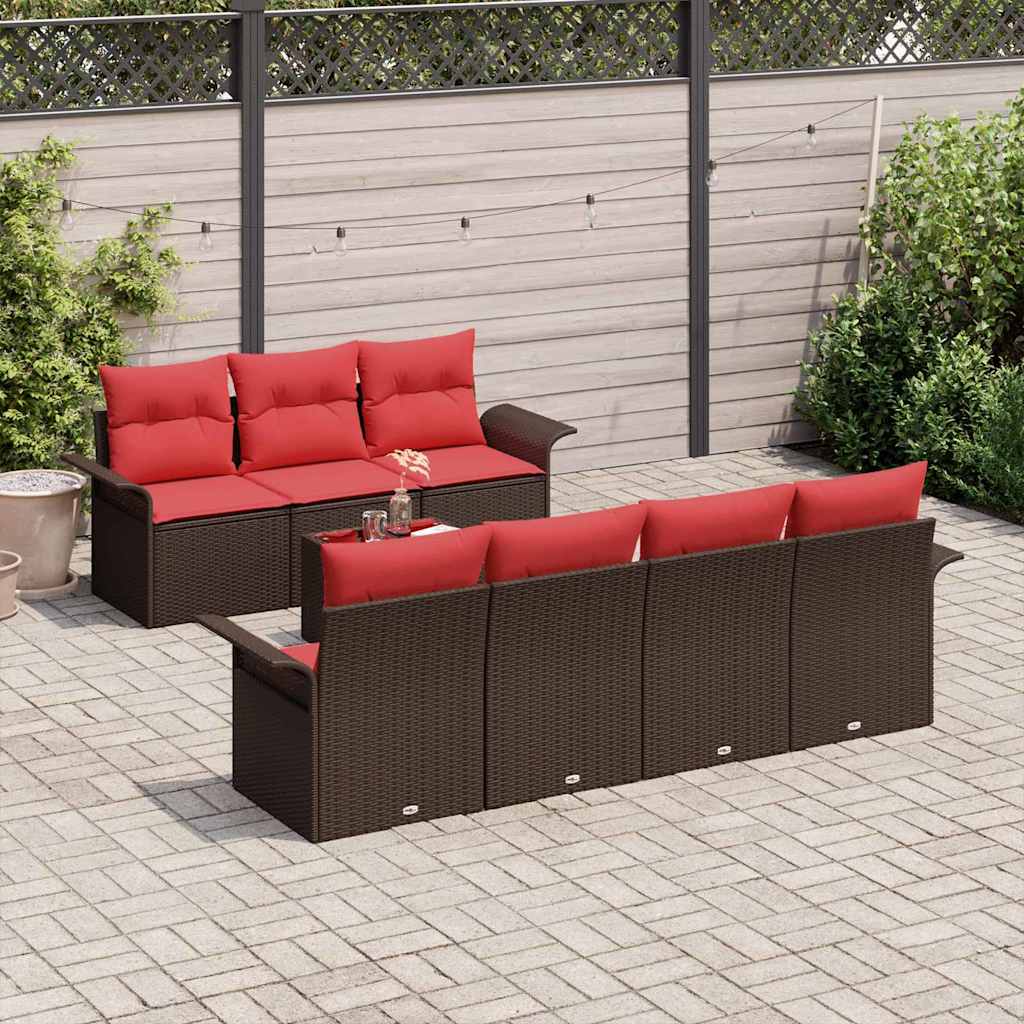 Tuin Sofa Set Met Kussen 8 Pcs Beige En Poly Rattan