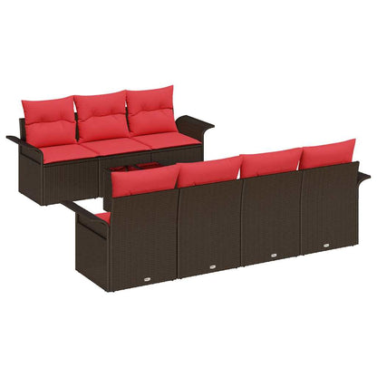 Tuin Sofa Set Met Kussen 8 Pcs Beige En Poly Rattan