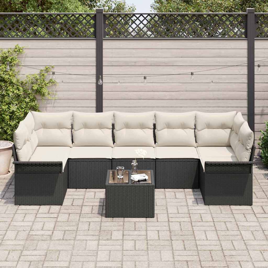 Tuin Sofa Set Met Kussen 8 Pcs En Crème Poly Rattan