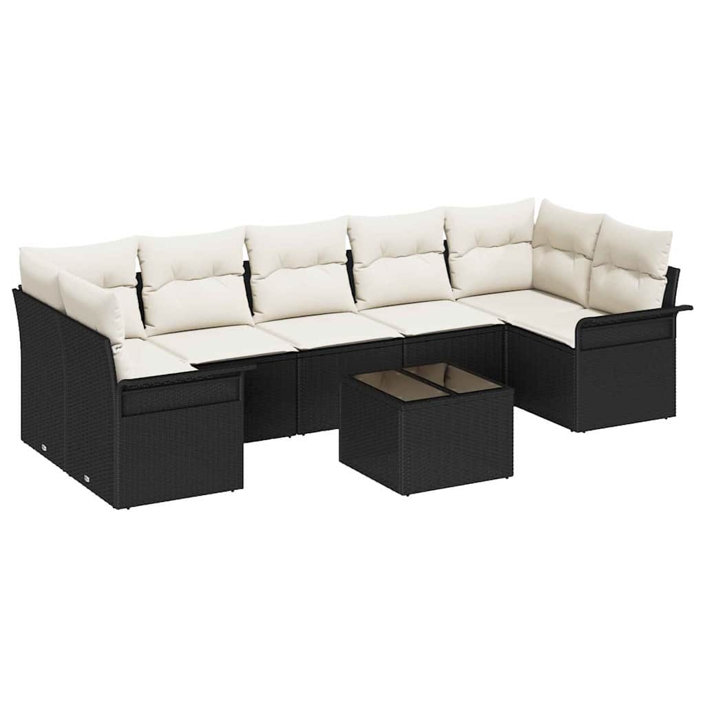 Tuin Sofa Set Met Kussen 8 Pcs En Crème Poly Rattan