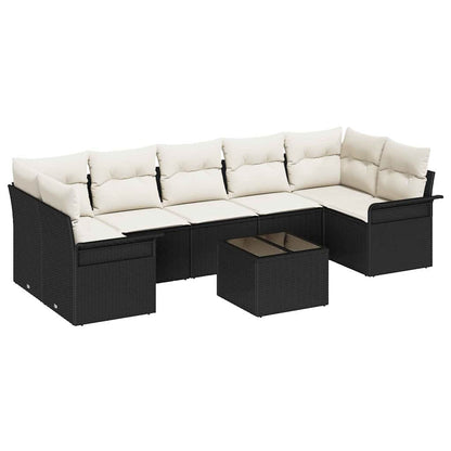 Tuin Sofa Set Met Kussen 8 Pcs En Crème Poly Rattan