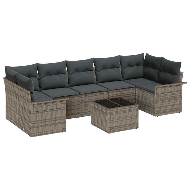 Tuin Sofa Set Met Kussen Met Opslag 8 Pcs Poly Rattan