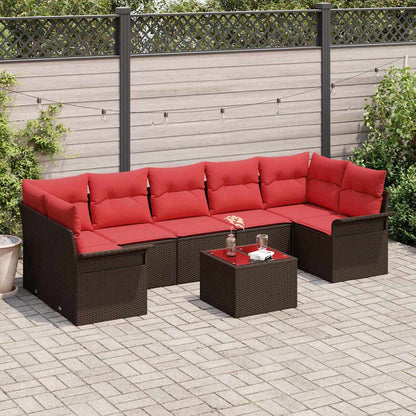 Tuin Sofa Set Met Kussen 8 Pcs Beige En Poly Rattan