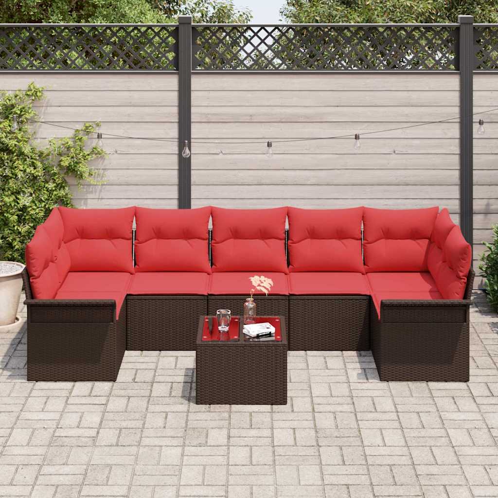Tuin Sofa Set Met Kussen 8 Pcs Beige En Poly Rattan