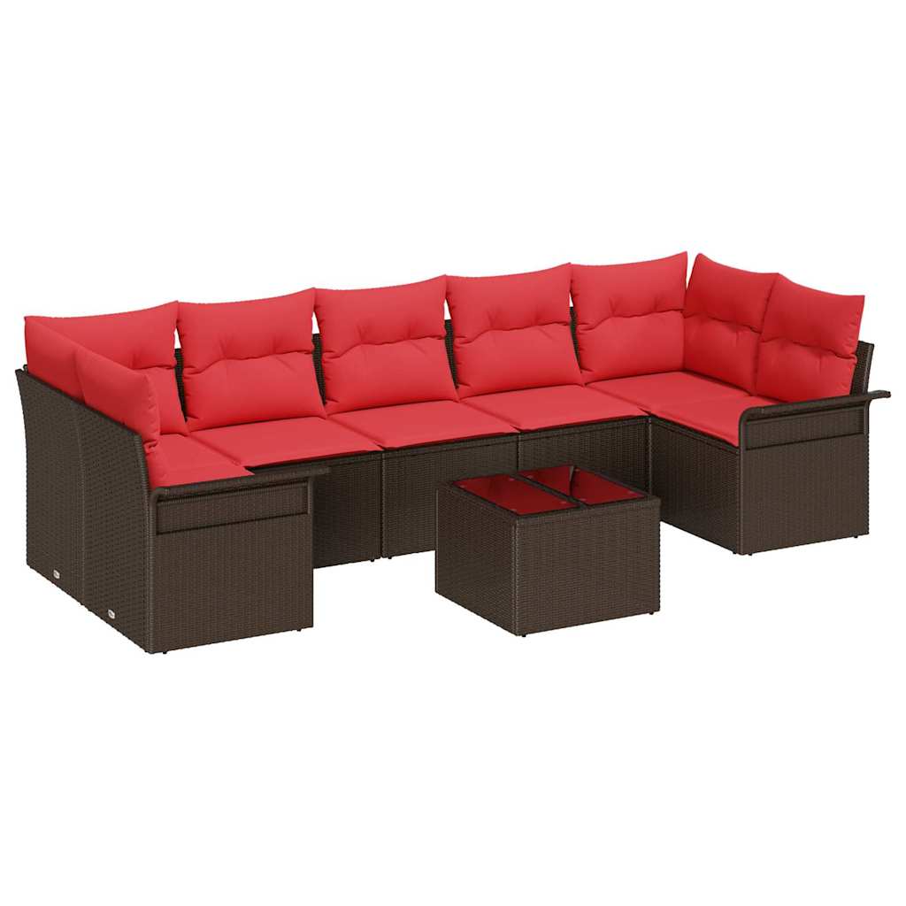 Tuin Sofa Set Met Kussen 8 Pcs Beige En Poly Rattan