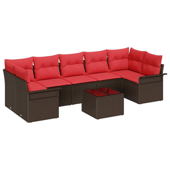 Tuin Sofa Set Met Kussen 8 Pcs Beige En Poly Rattan