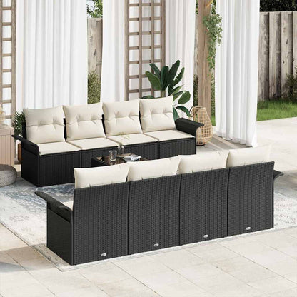 Tuin Sofa Set Met Kussen 9 Pcs En Crème Poly Rattan