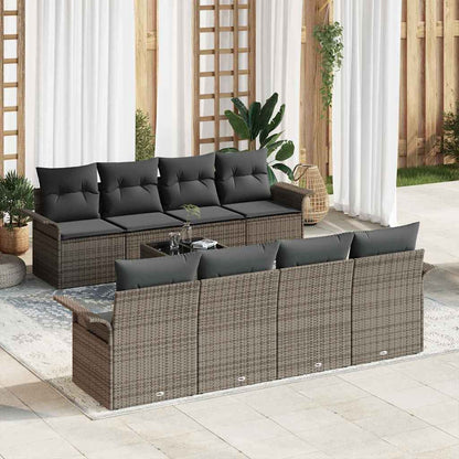 Tuin Sofa Set Met Kussen 9 Pcs En Crème Poly Rattan