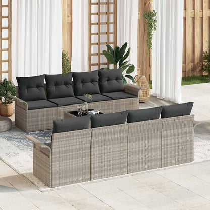 Tuin Sofa Set Met Kussen 9 Pcs En Crème Poly Rattan
