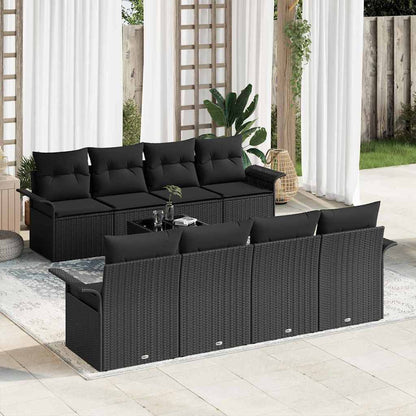 Tuin Sofa Set Met Kussen 9 Pcs En Crème Poly Rattan