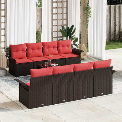 Tuin Sofa Set Met Kussen 9 Pcs Beige En Poly Rattan