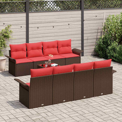 Tuin Sofa Set Met Kussen 9 Pcs Beige En Poly Rattan