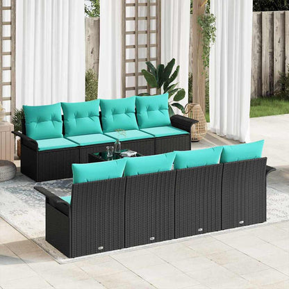 Tuin Sofa Set Met Kussen 9 Pcs Beige En Poly Rattan