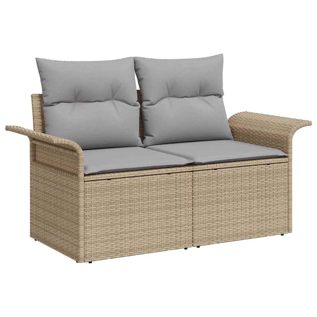 Tuinbankenset Met Kussen 9 Pcs En Grijs Poly Rattan