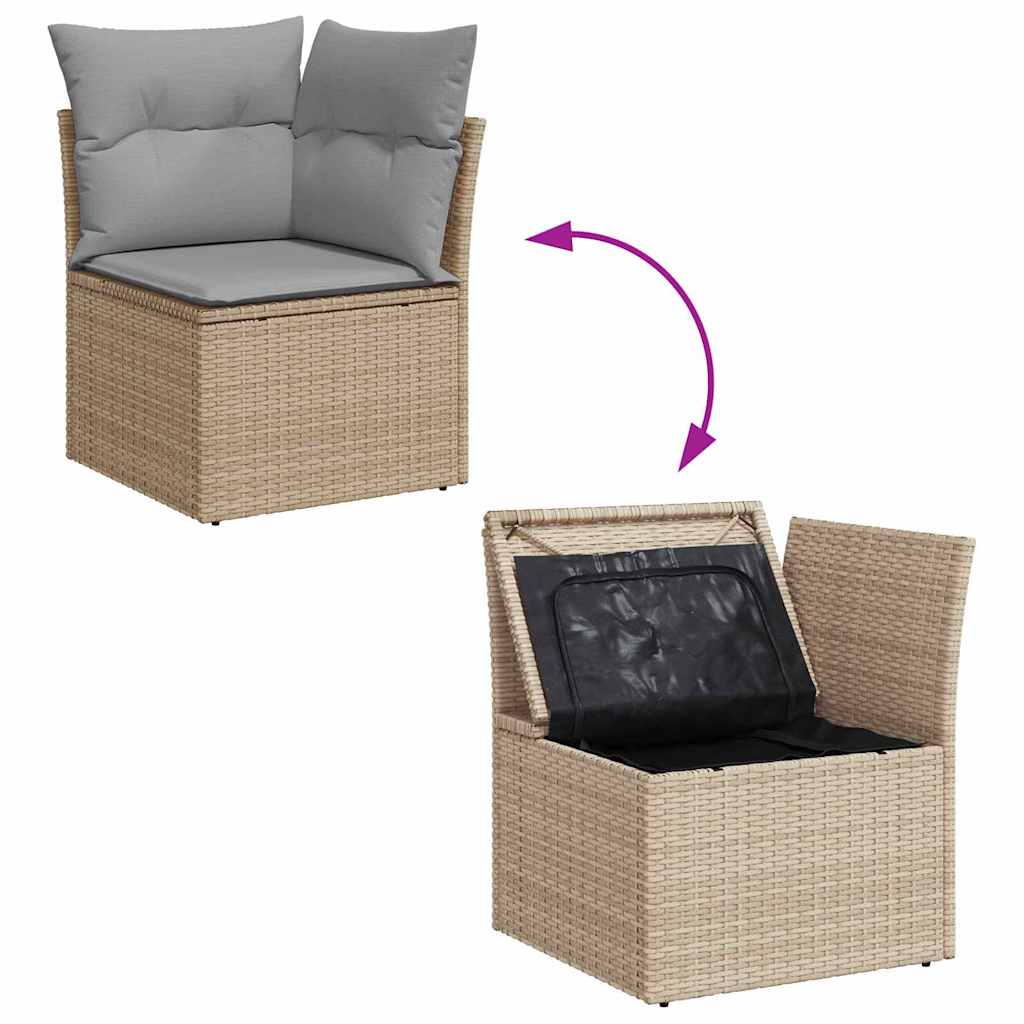 Tuinbankenset Met Kussen 9 Pcs En Grijs Poly Rattan