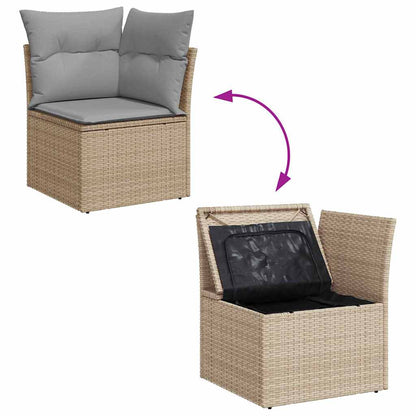Tuinbankenset Met Kussen 9 Pcs En Grijs Poly Rattan