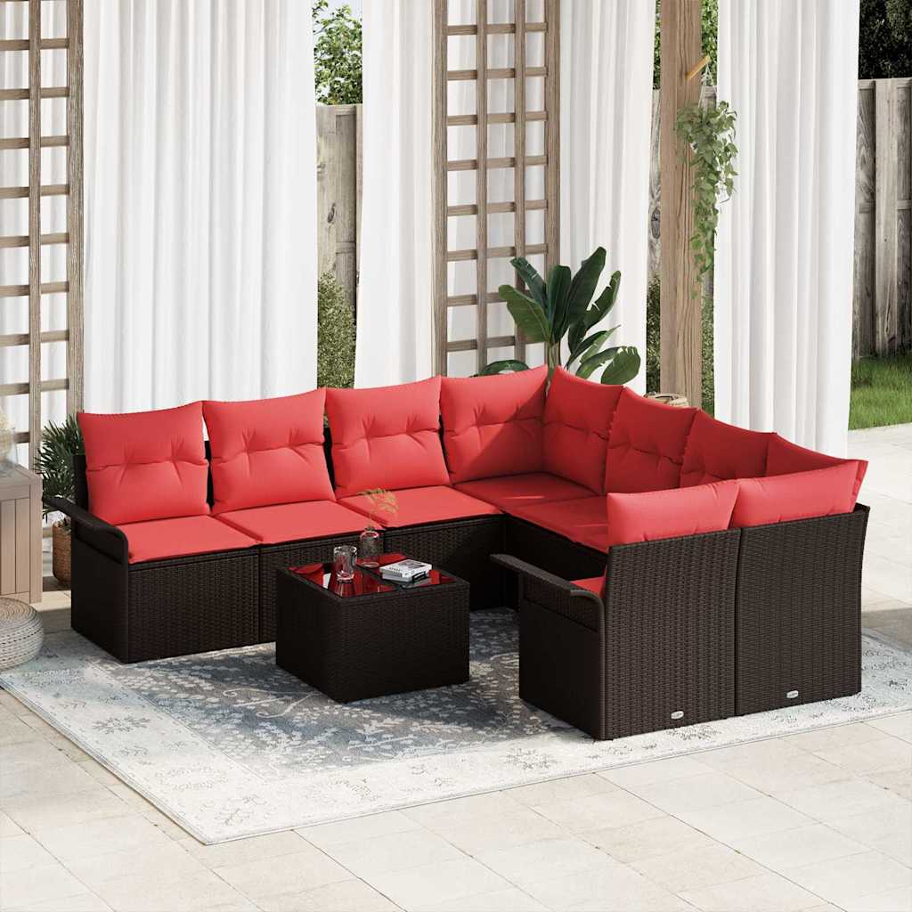 Tuin Sofa Set Met Kussen 9 Pcs Beige En Poly Rattan