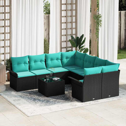 Tuin Sofa Set Met Kussen 9 Pcs Beige En Poly Rattan
