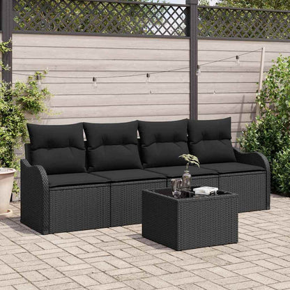 Tuin Sofa Set Met Opslag 5 Pcs En Crème Poly Rattan