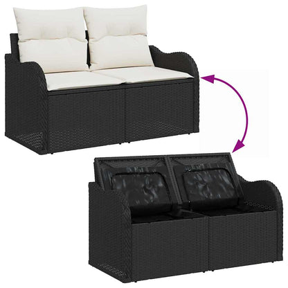Tuin Sofa Set 7 Pcs En Crème Poly Rattan, Staal En Glas