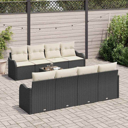 Tuin Sofa Set 9 Pcs En Crème Poly Riet En Staal En Glas
