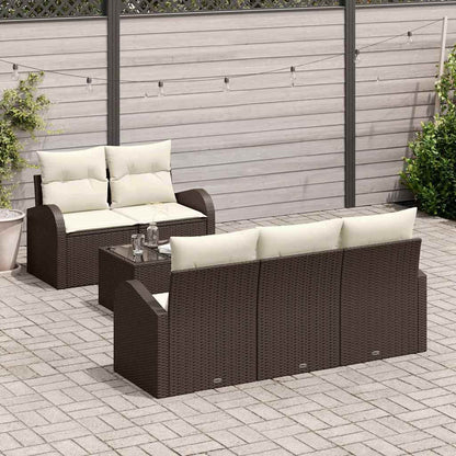Tuin Sofa Set Met Opslag 6 Pcs En Crème Poly Rattan