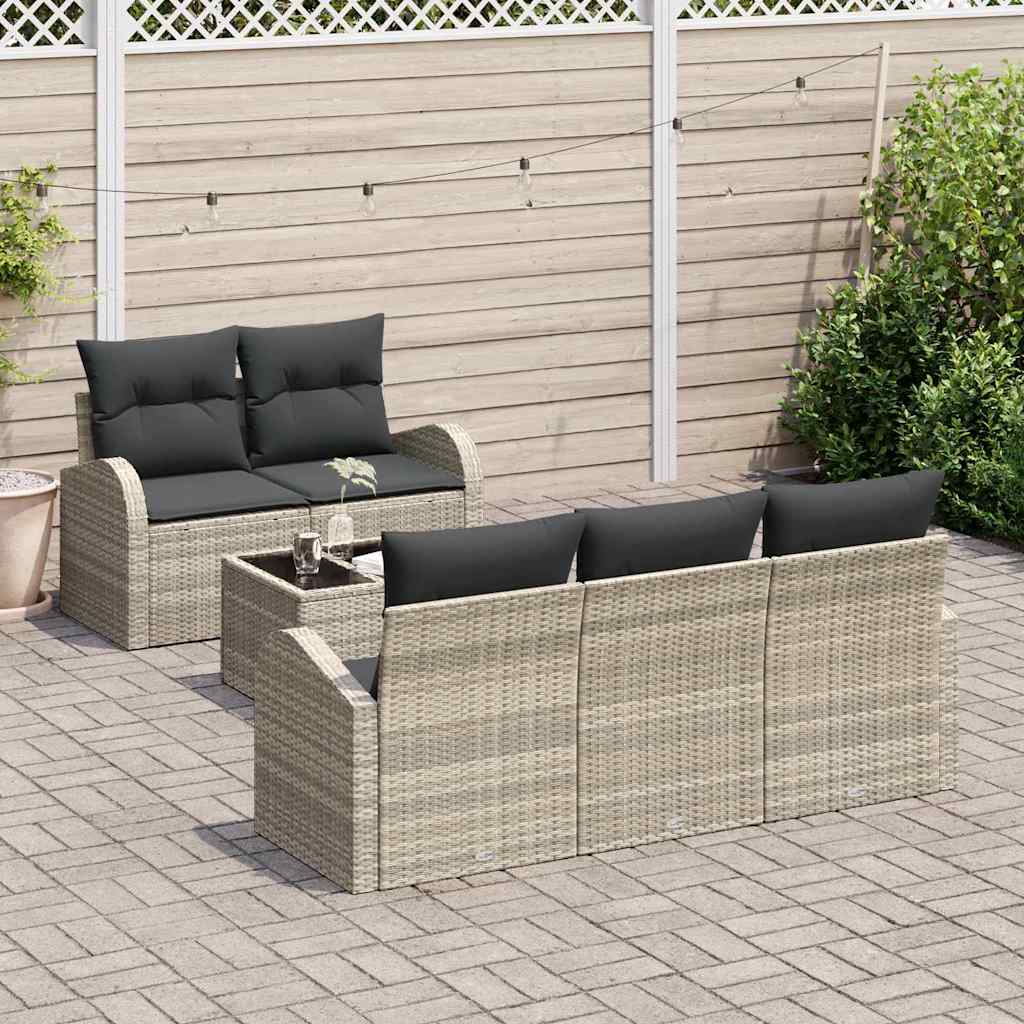 Tuin Sofa Set Met Opslag 6 Pcs En Crème Poly Rattan