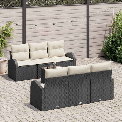 Tuin Sofa Set Met Opslag 7 Pcs En Crème Poly Rattan