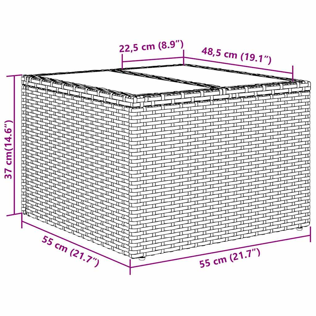 Tuin Sofa Set Met Opslag 7 Pcs En Crème Poly Rattan