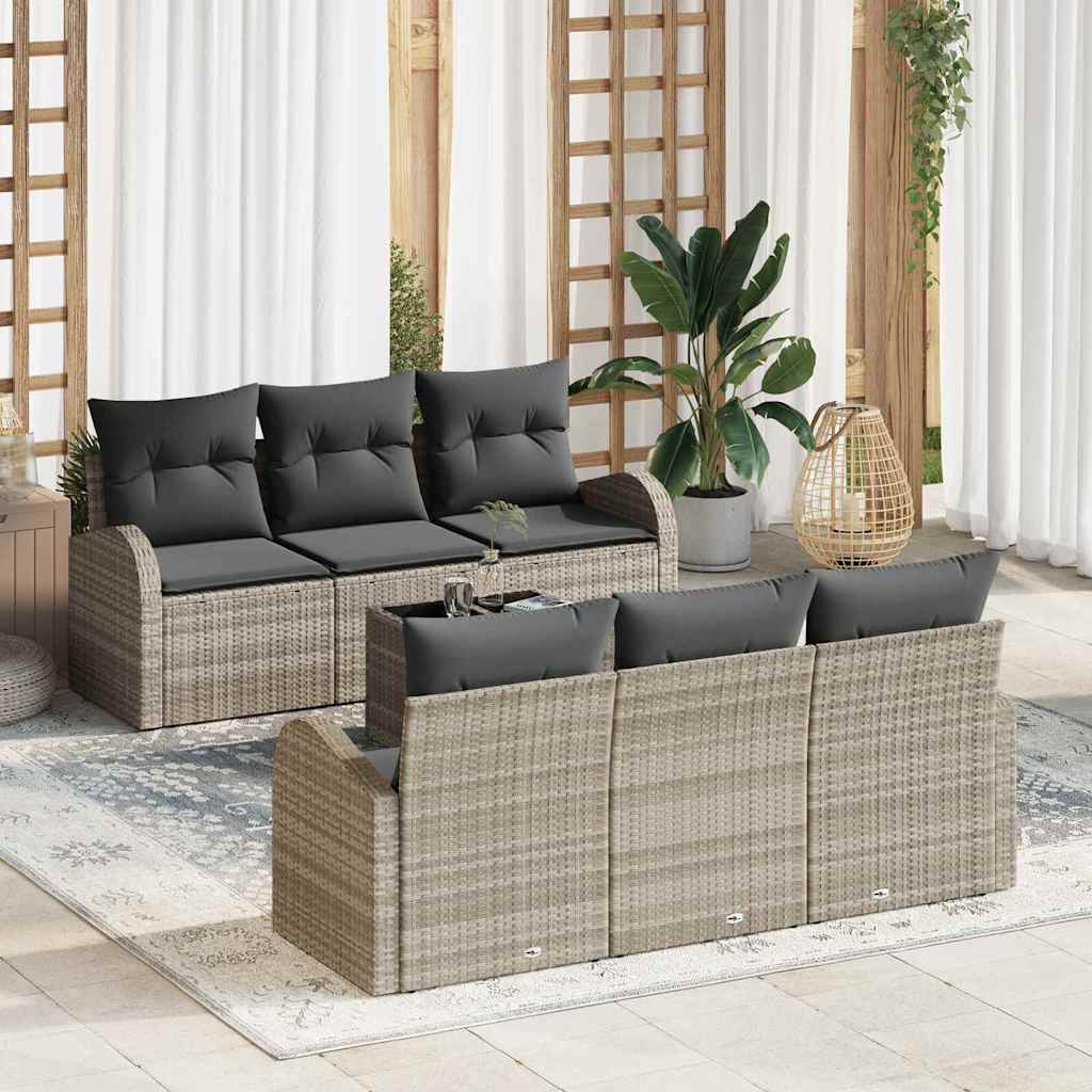 Tuin Sofa Set Met Opslag 7 Pcs En Crème Poly Rattan