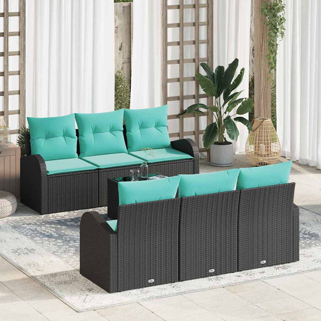 Tuin Sofa Set Met Opslag 7 Pcs Poly Rattan