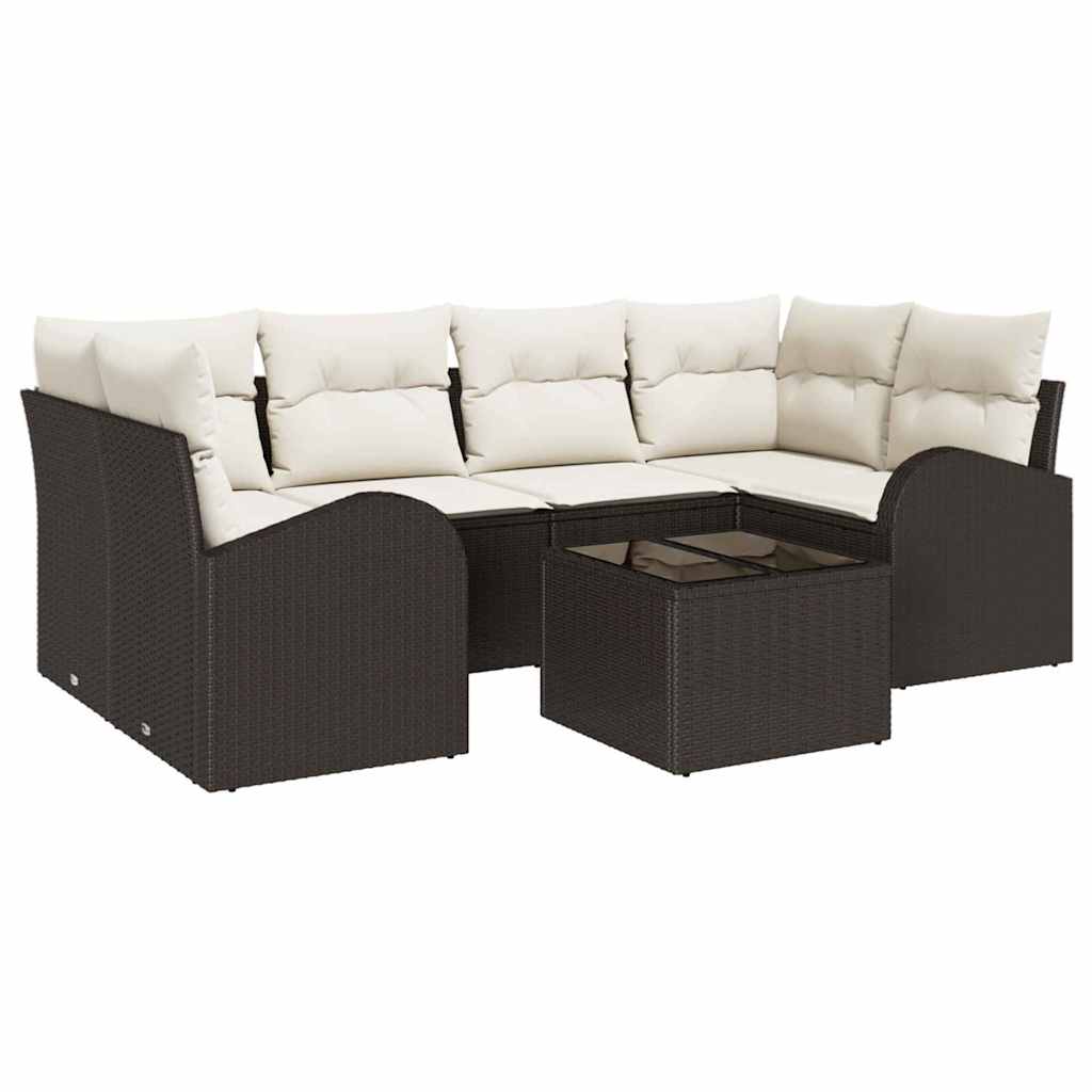 Tuin Sofa Set Met Opslag 7 Pcs En Crème Poly Rattan