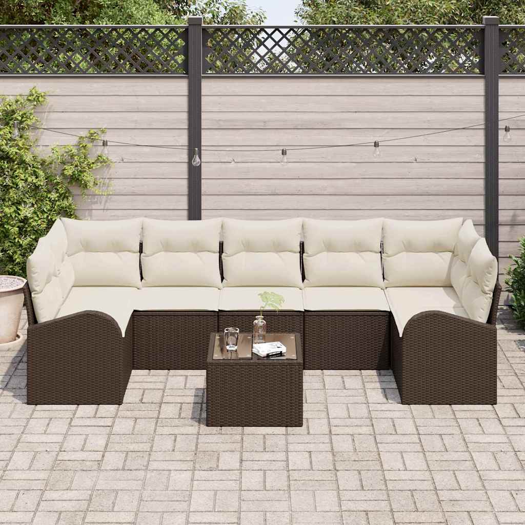 Tuin Sofa Set Met Opslag 8 Pcs En Crème 289 X 124 X 69 Cm