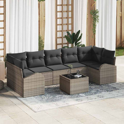 Tuin Sofa Set Met Opslag 8 Pcs En Crème 289 X 124 X 69 Cm