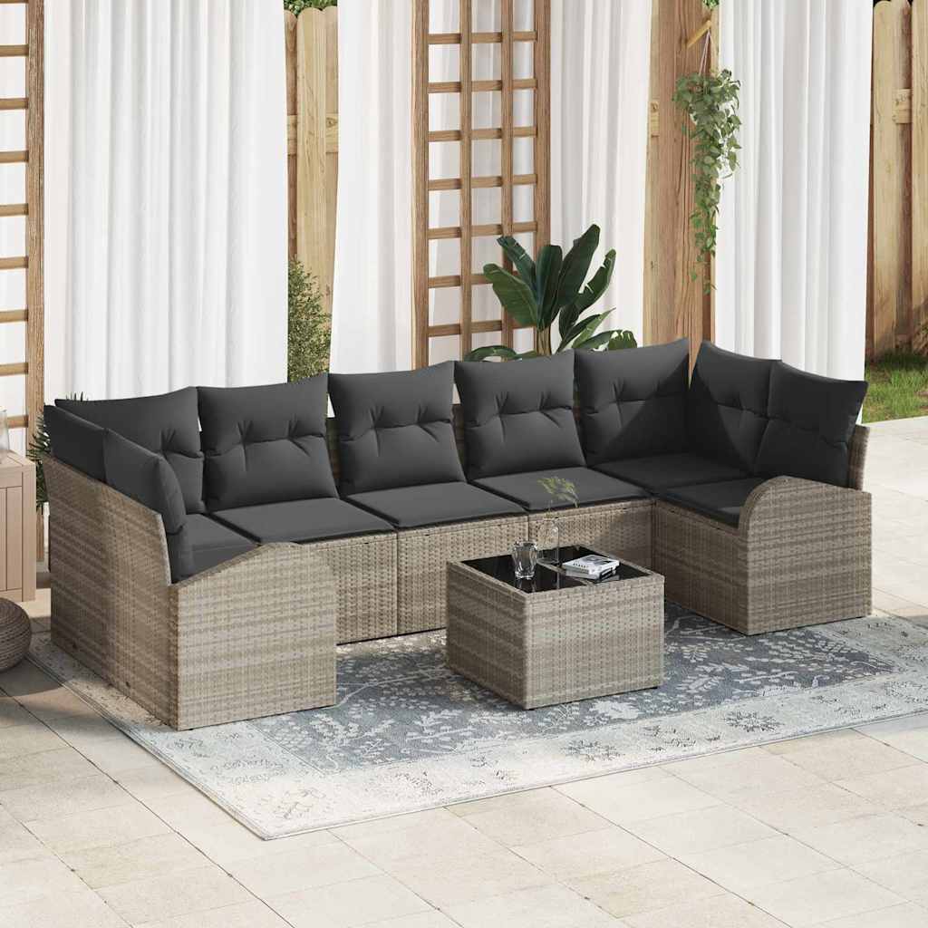 Tuin Sofa Set Met Opslag 8 Pcs En Crème 289 X 124 X 69 Cm