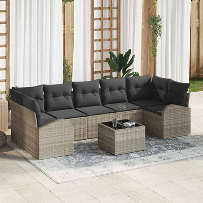 Tuin Sofa Set Met Opslag 8 Pcs En Crème 289 X 124 X 69 Cm