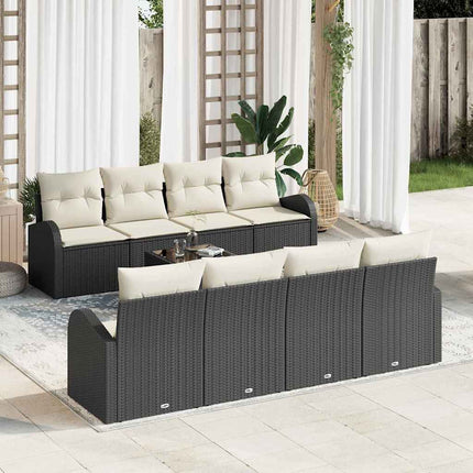 Tuin Sofa Set Met Opslag 9 Pcs En Crème Poly Rattan